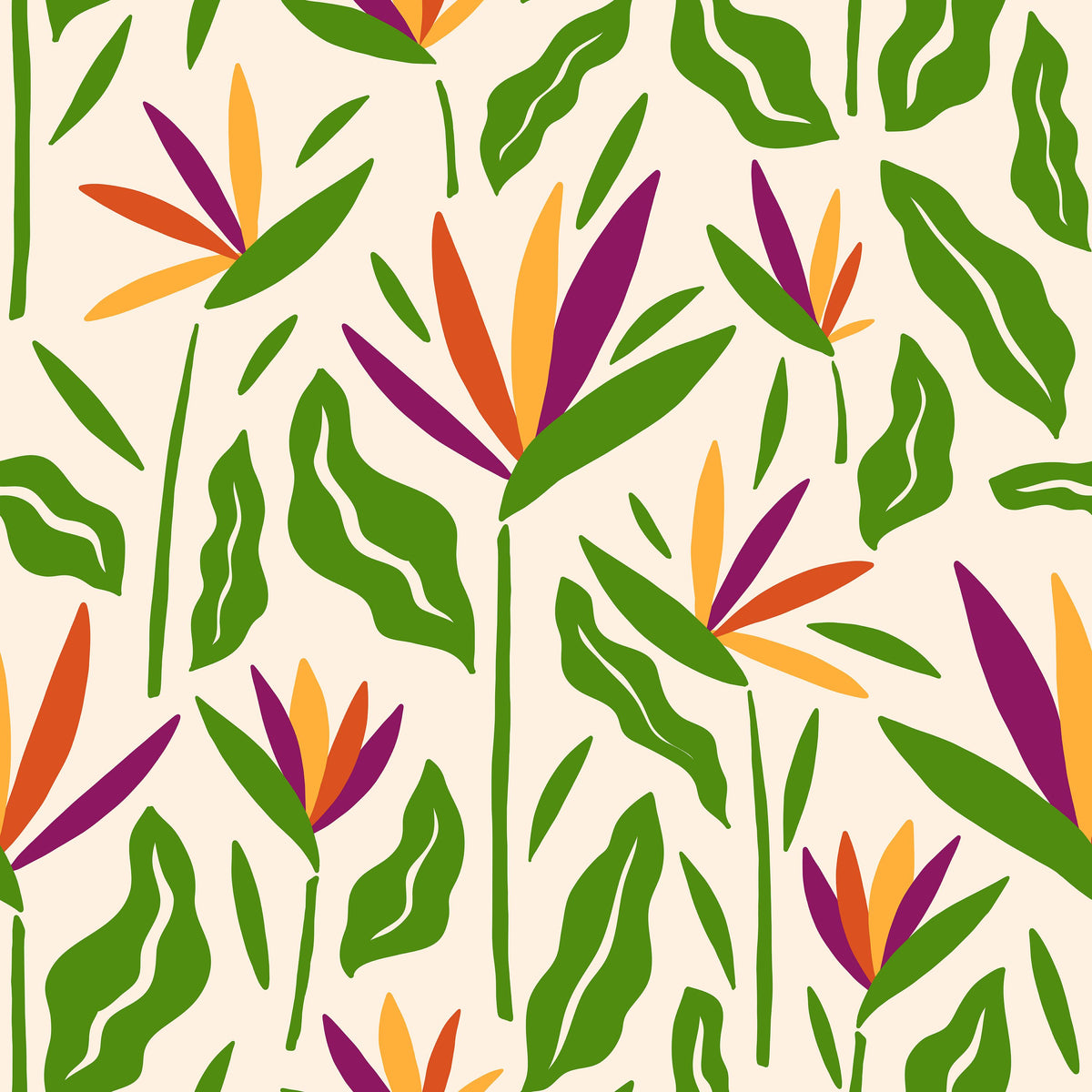 Horned Tulips Mural Wallpaper - pure wallpaper artwork