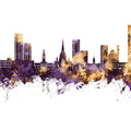 Salford England Skyline Purple & Gold Mural Wallpaper - pure wallpaper artwork