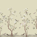 Peony Tree, Pistachio Creme Mural Wallpaper - pure wallpaper artwork