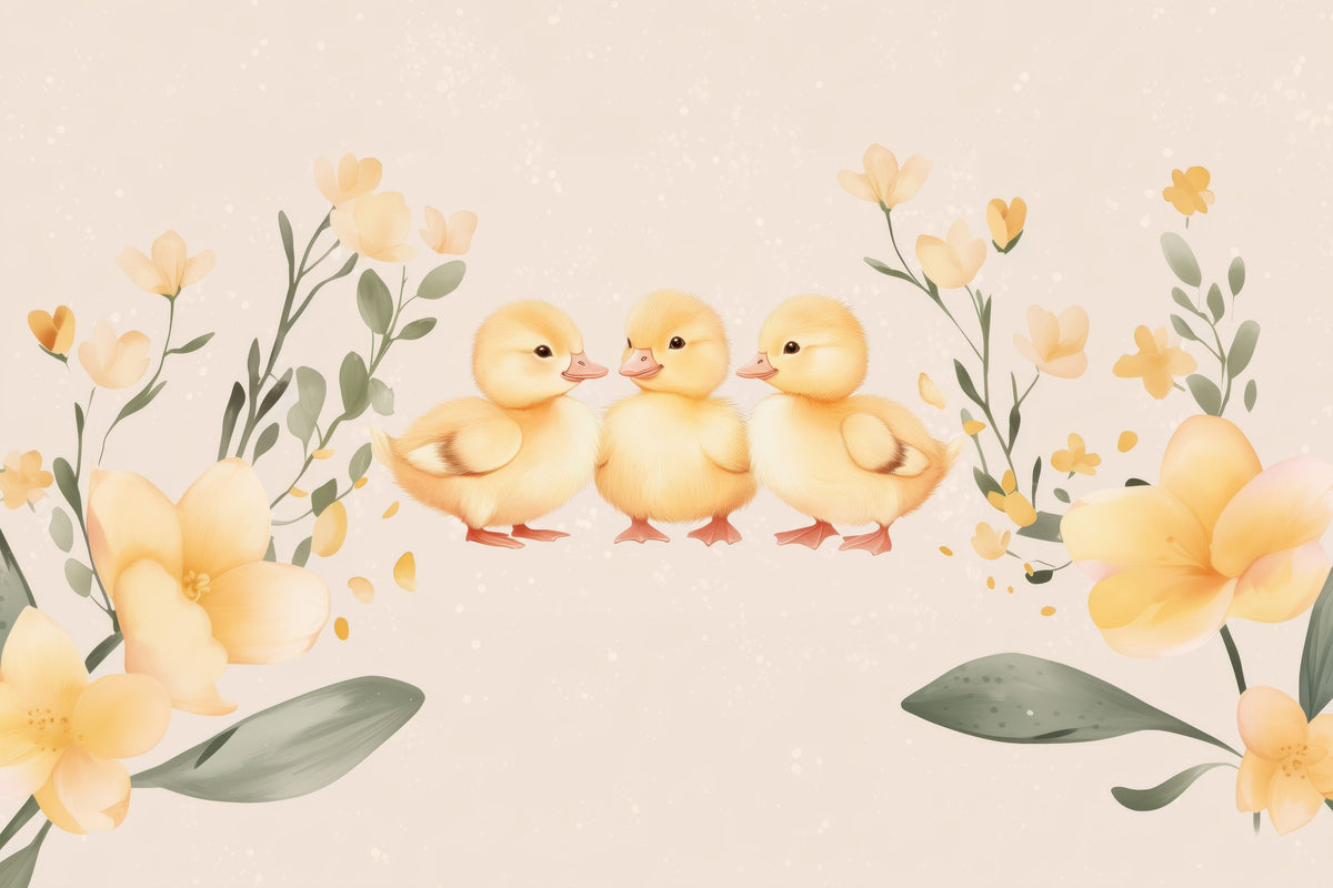 Charming Ducklings Mural Wallpaper - pure wallpaper artwork