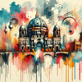 Watercolor Skyline Berlin Mural Wallpaper - pure wallpaper artwork