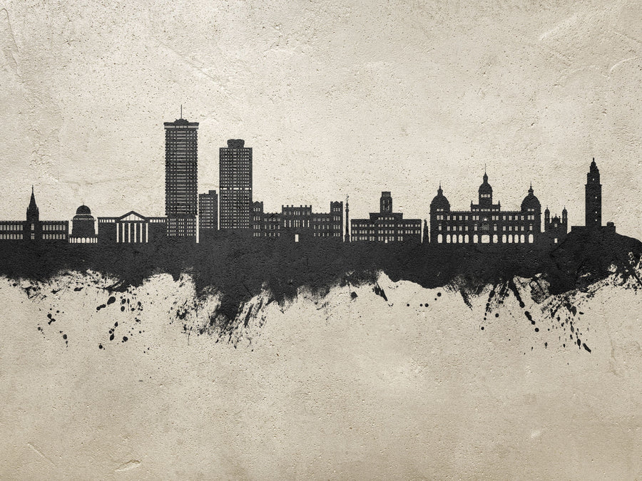 A Coruña Spain Skyline Concrete Mural Wallpaper