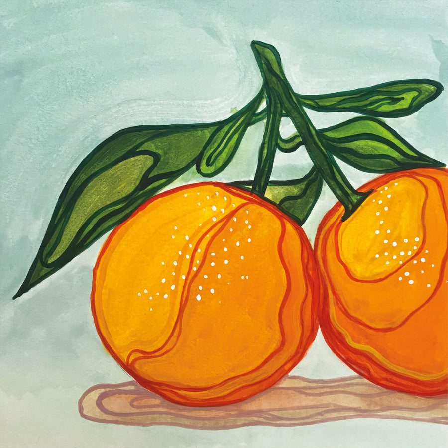 Two Oranges Mural Wallpaper