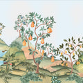 Orchard Reverie (no Animals), Sky Blue Mural Wallpaper - pure wallpaper artwork