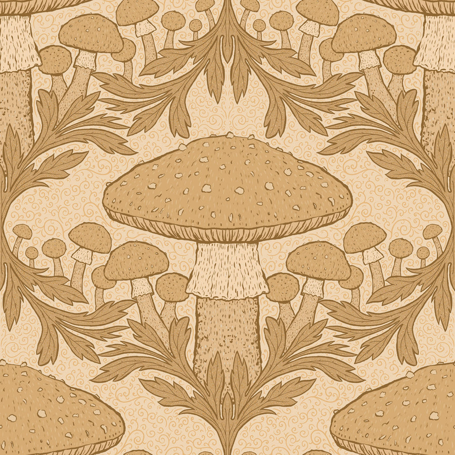 Heritage Toadstool, Beige Mural Wallpaper