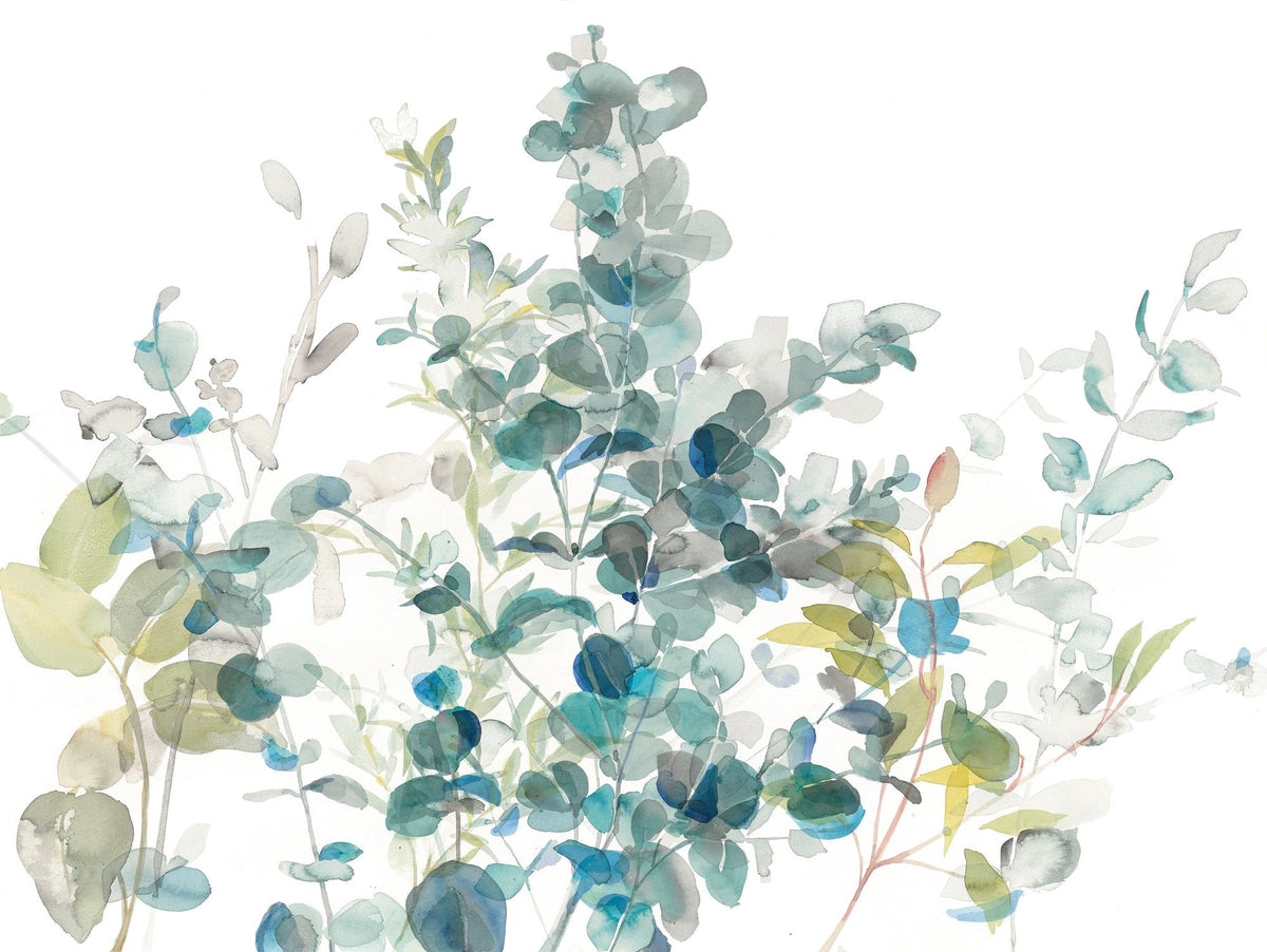Eucalyptus I White Mural Wallpaper - pure wallpaper artwork
