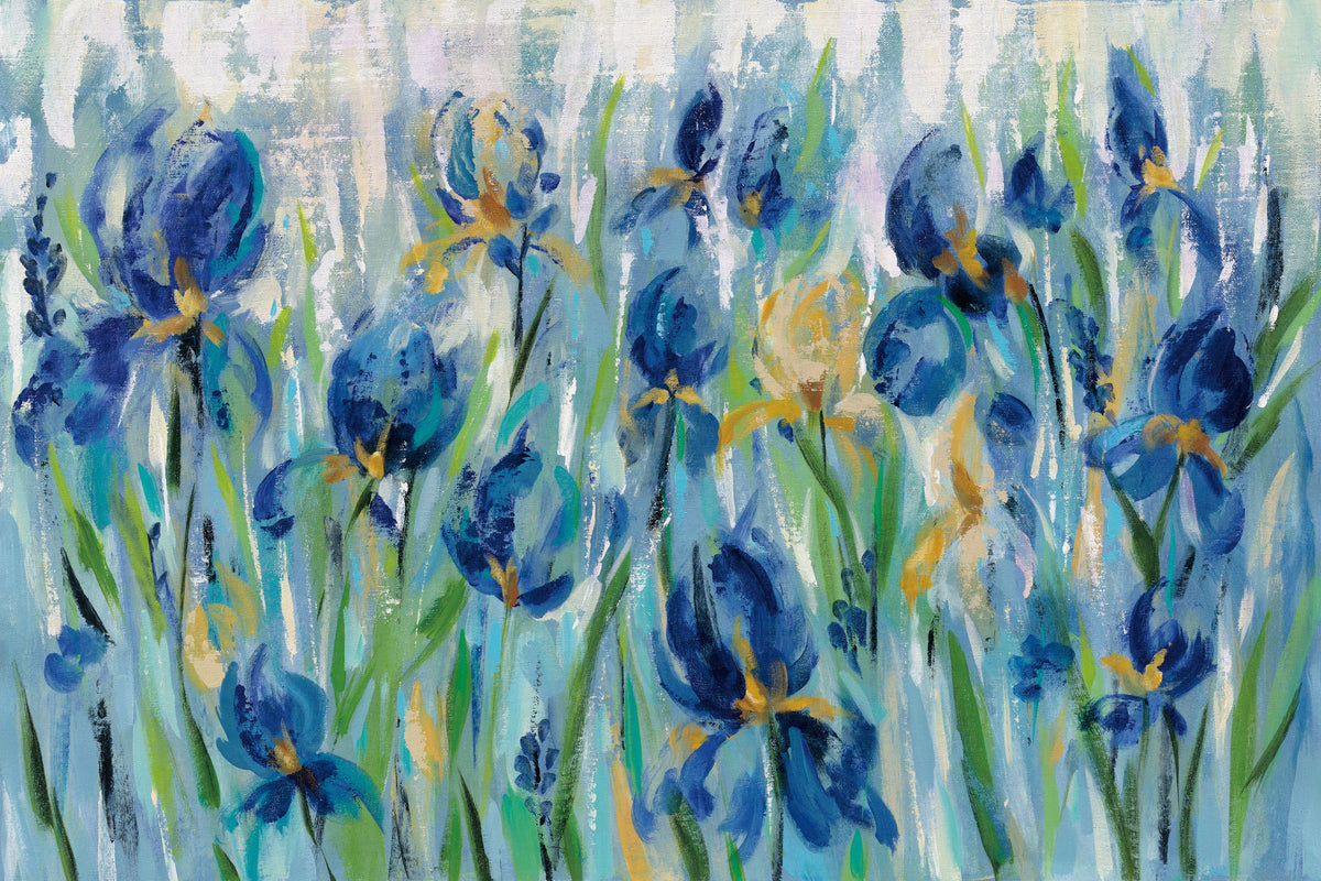 Iris Flower Bed Mural Wallpaper - pure wallpaper artwork