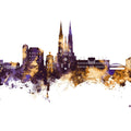 Uppsala Skyline Purple & Gold Mural Wallpaper - pure wallpaper artwork