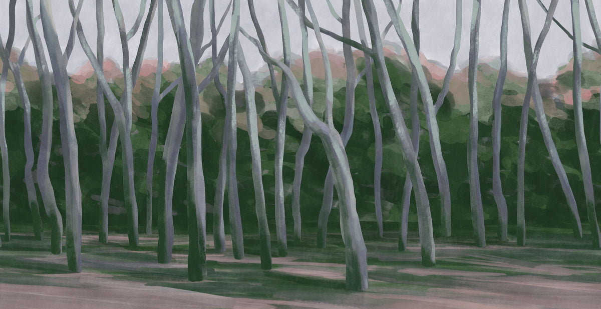 Dune Forest, Dusk Mural Wallpaper - pure wallpaper artwork