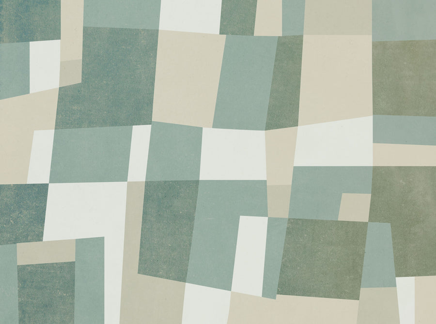 Abstract Fields, Green Mural Wallpaper