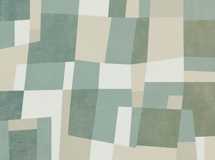 Geometric Wallpaper Mural – Pattern Wall Mural – Abstract Fields, Green printable artwork