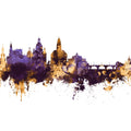 Dresden Germany Skyline Purple & Gold Mural Wallpaper - pure wallpaper artwork