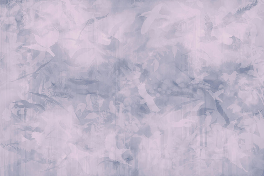 Birds of Freedom Purple Mural Wallpaper