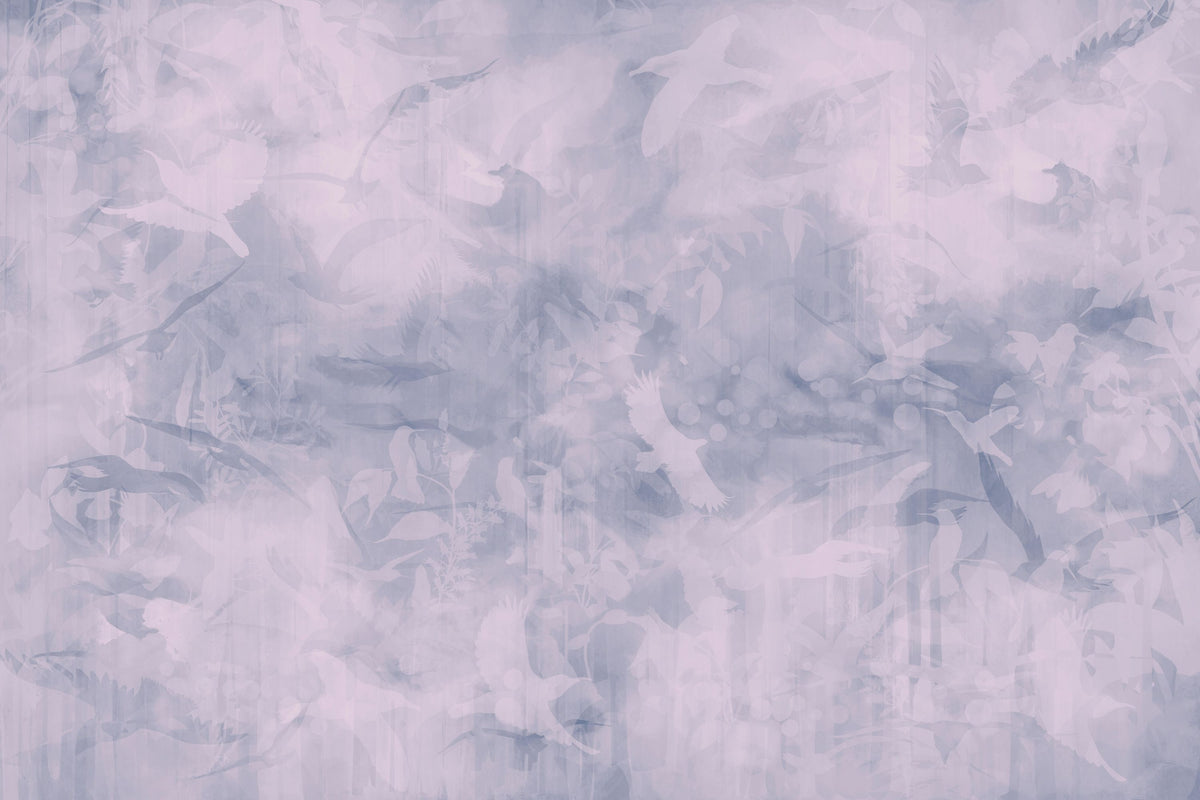 Birds of Freedom Purple Mural Wallpaper - pure wallpaper artwork
