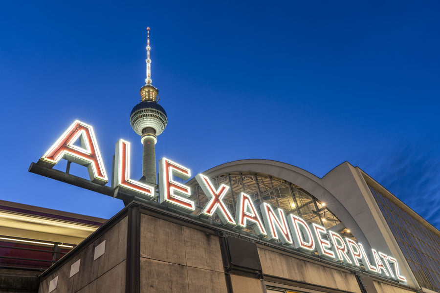 Fernsehturm Berlin Mural Wallpaper - Blue Tone