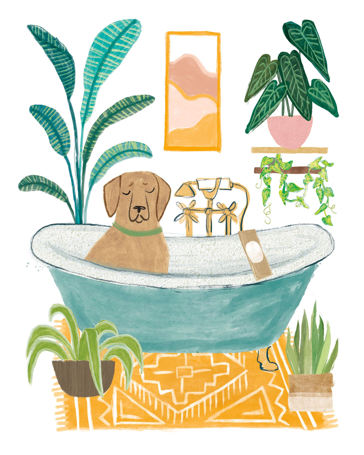Urban Jungle Bath IV Pet Mural Wallpaper - pure wallpaper artwork