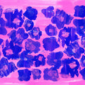 Flower Poufs, Indigo on Pink Mural Wallpaper - pure wallpaper artwork