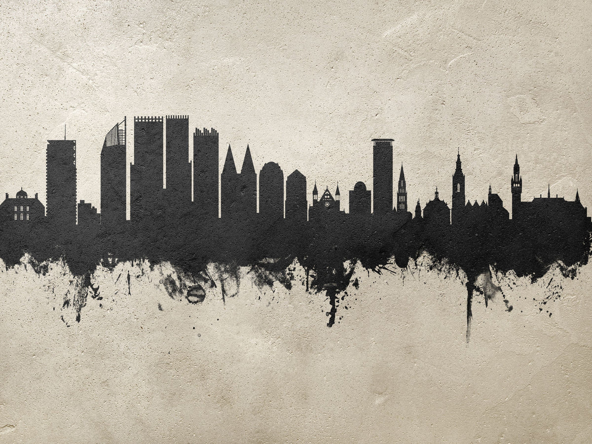 The Hauge Netherlands Skyline Concrete Mural Wallpaper - pure wallpaper artwork