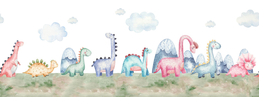 Dinosaur Walk Mural Wallpaper