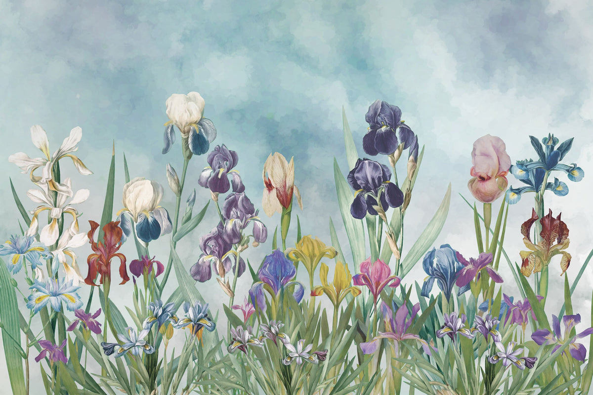 Iris Field Mural Wallpaper - pure wallpaper artwork