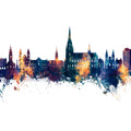 Linz Austria Skyline Blue & Bronze Mural Wallpaper - pure wallpaper artwork