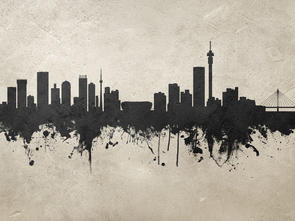 Johannesburg South Africa Skyline Concrete Mural Wallpaper - pure wallpaper artwork