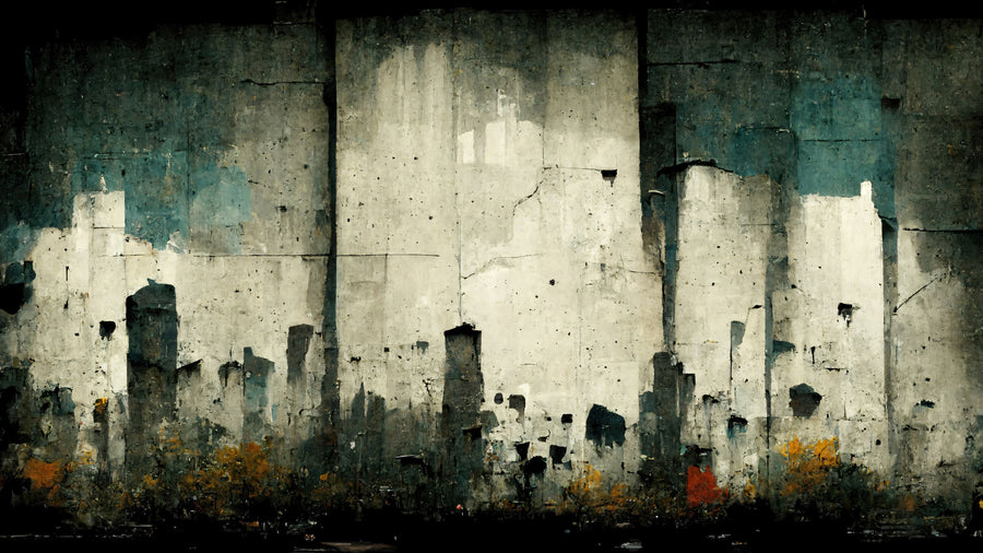 Deconstructed Cityscape Mural Wallpaper