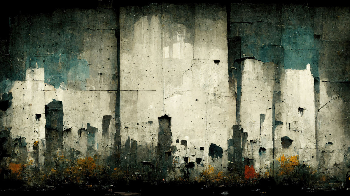 Deconstructed Cityscape Mural Wallpaper - pure wallpaper artwork