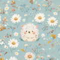 Hedgehog Flowers Mural Wallpaper - pure wallpaper artwork