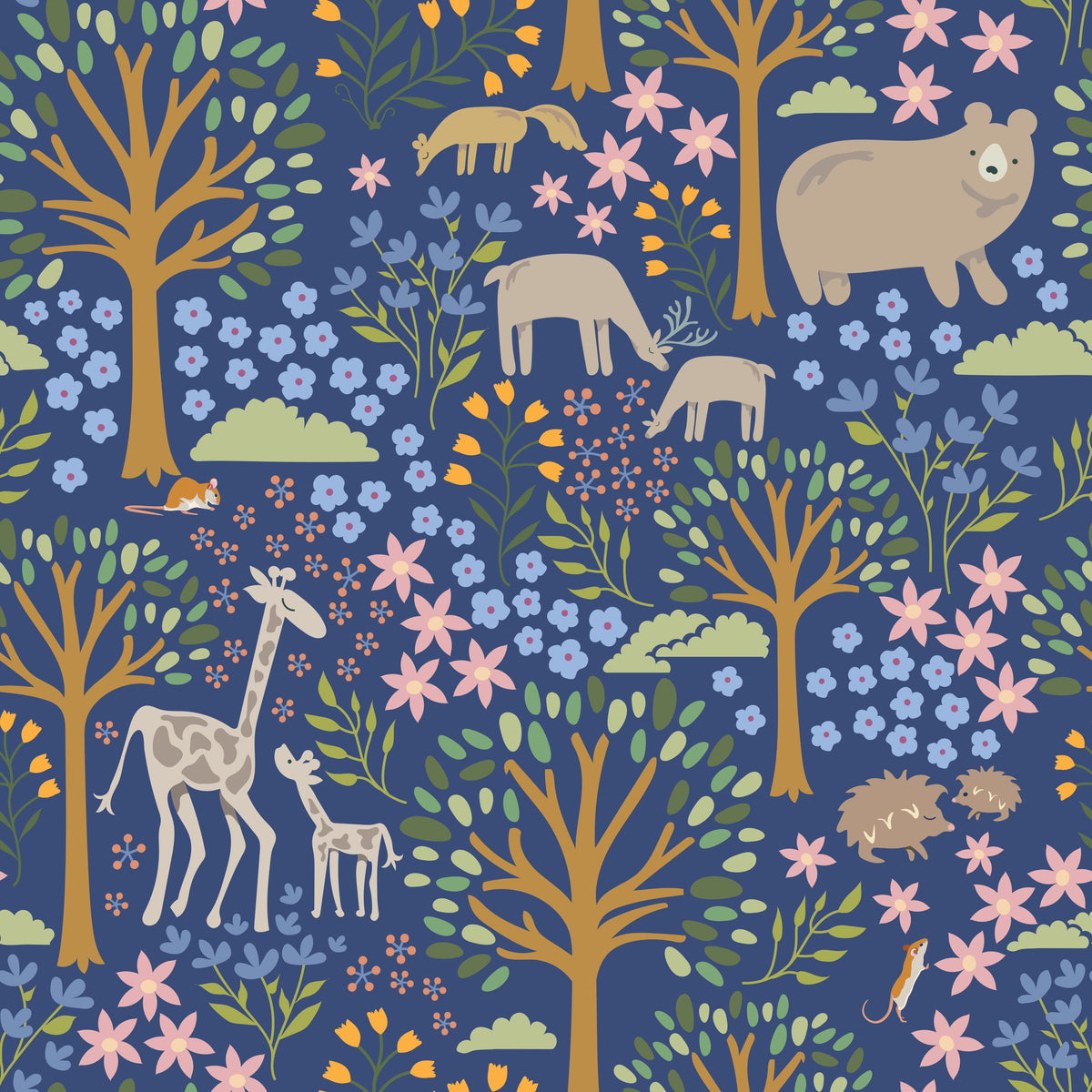 Forest Surprise, Blueberry Mural Wallpaper - pure wallpaper artwork