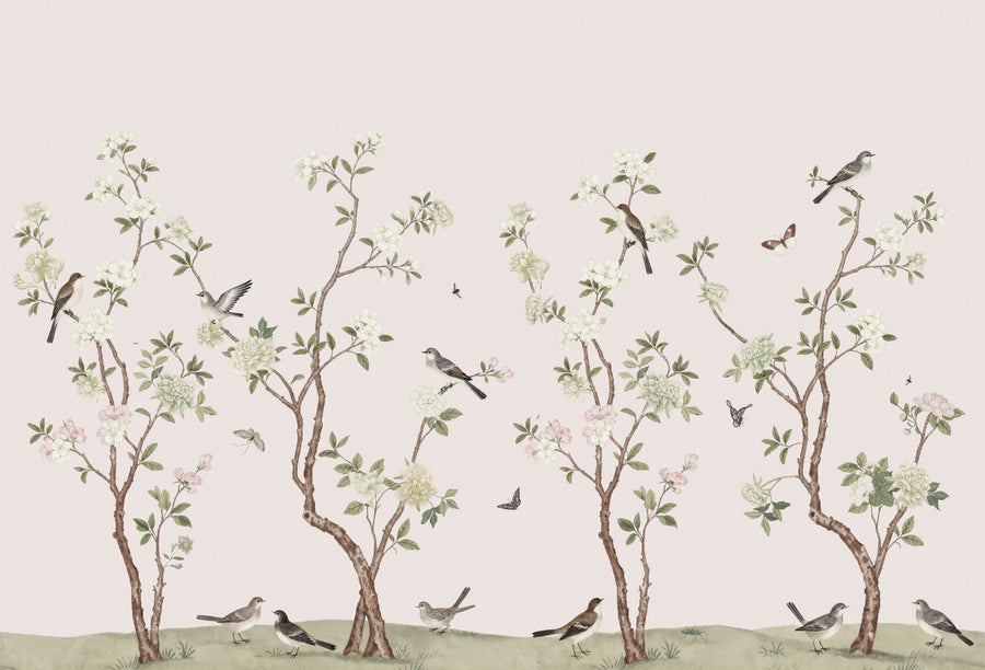 Peony Tree, Petal Pink Mural Wallpaper