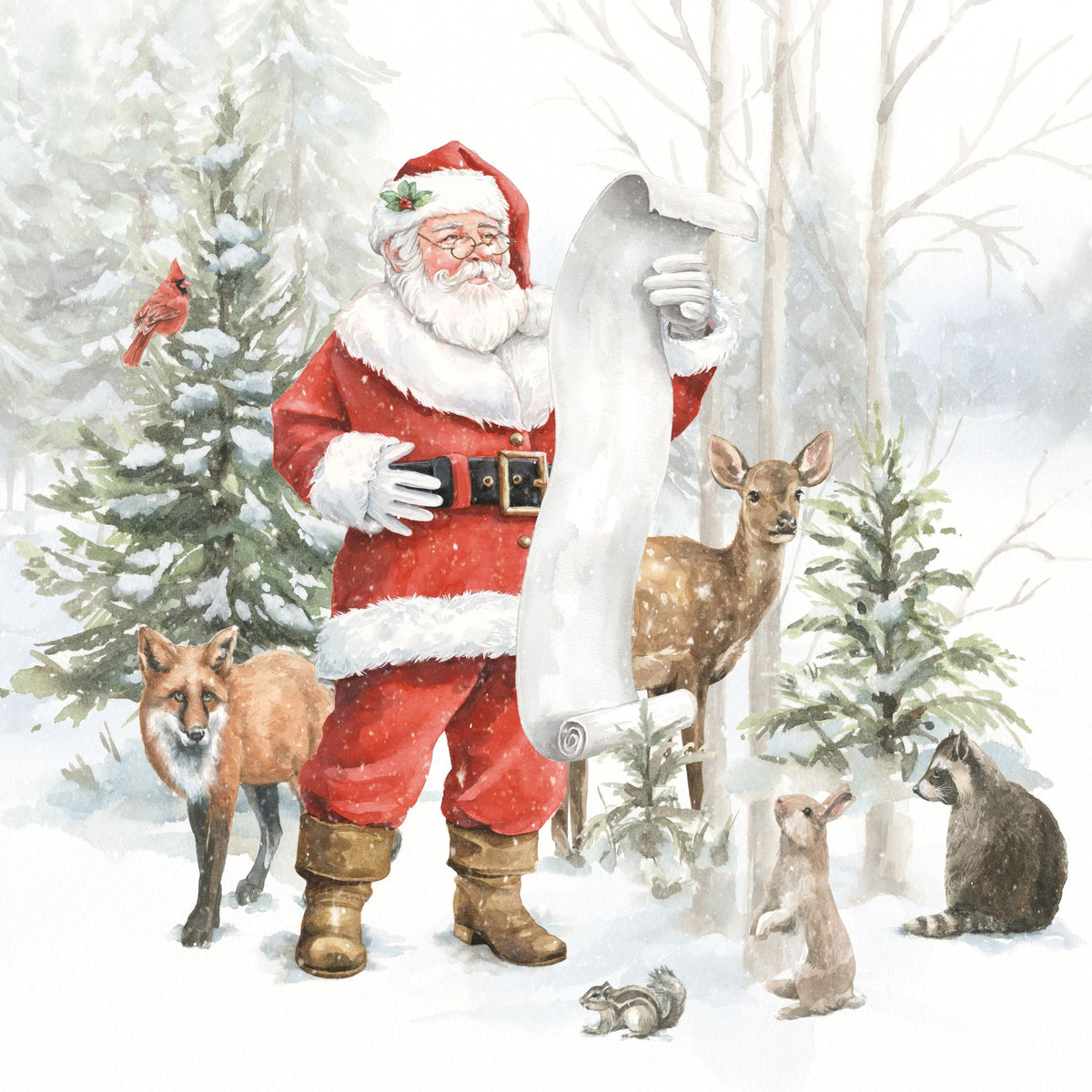 Woodland Santa IV Mural Wallpaper - pure wallpaper artwork