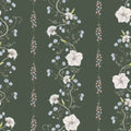 Trailing Flower Stripe, Soft Green Mural Wallpaper - pure wallpaper artwork