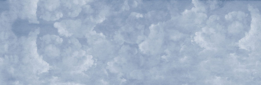 Cloud Wallpaper Mural – Sky Wall Mural – Painted Dreamy Clouds, Blues printable artwork