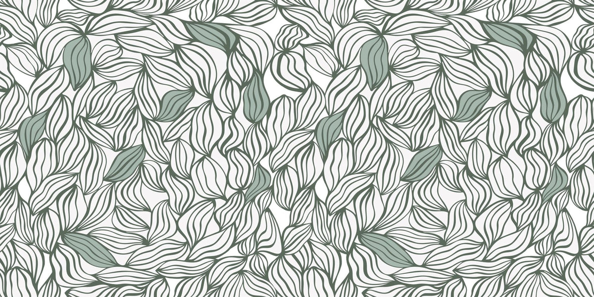 Negative Leaf, Sage Mural Wallpaper - pure wallpaper artwork