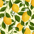Trailing Lemons, Cream Mural Wallpaper - pure wallpaper artwork