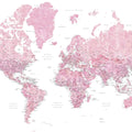 World Map Cities - Damla Mural Wallpaper - pure wallpaper artwork