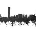 Malmö Sweden Skyline Black & White Mural Wallpaper - pure wallpaper artwork