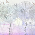 Shade of Trees Lilac Mural Wallpaper - pure wallpaper artwork