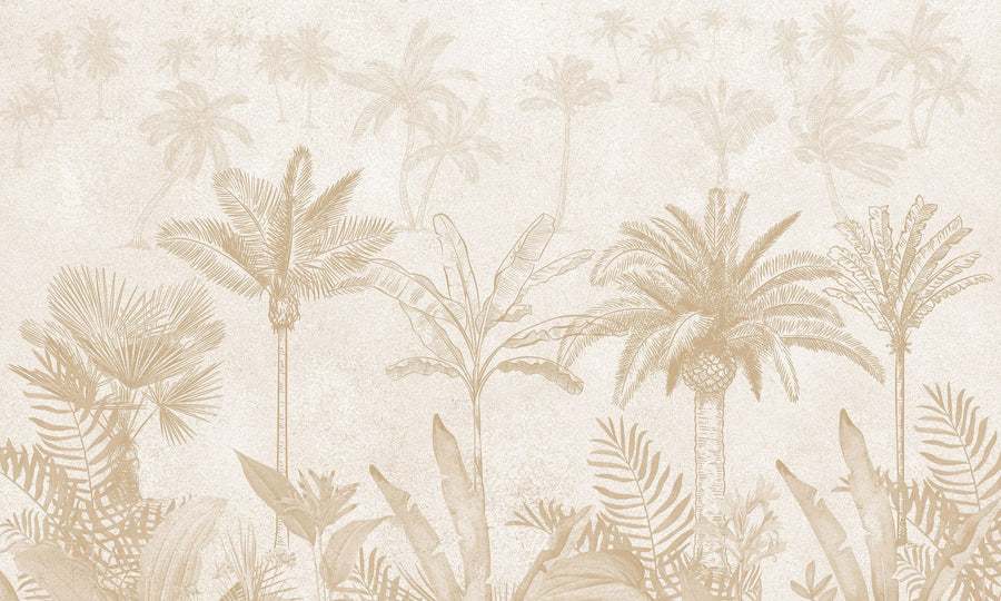 Palm Leaf Wallpaper Mural – Tropical Wall Mural – Palm Reverie printable artwork