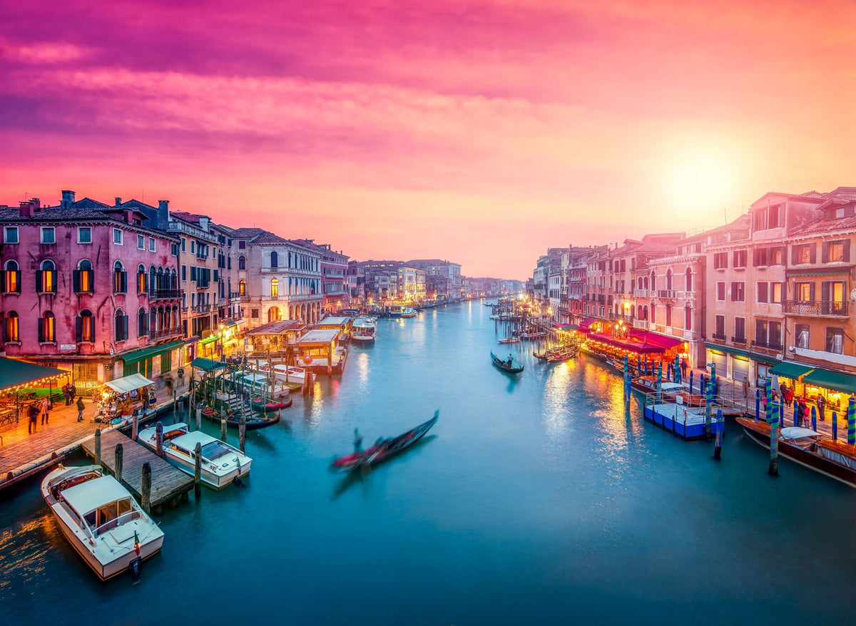Grand Canal Sunset Pink Mural Wallpaper - pure wallpaper artwork