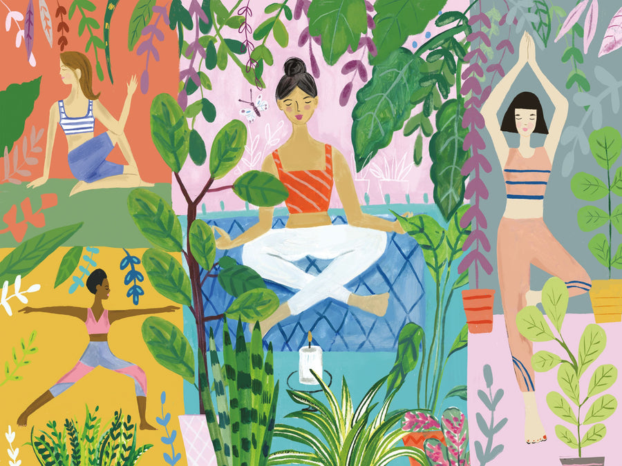Yoga Plants Mural Wallpaper