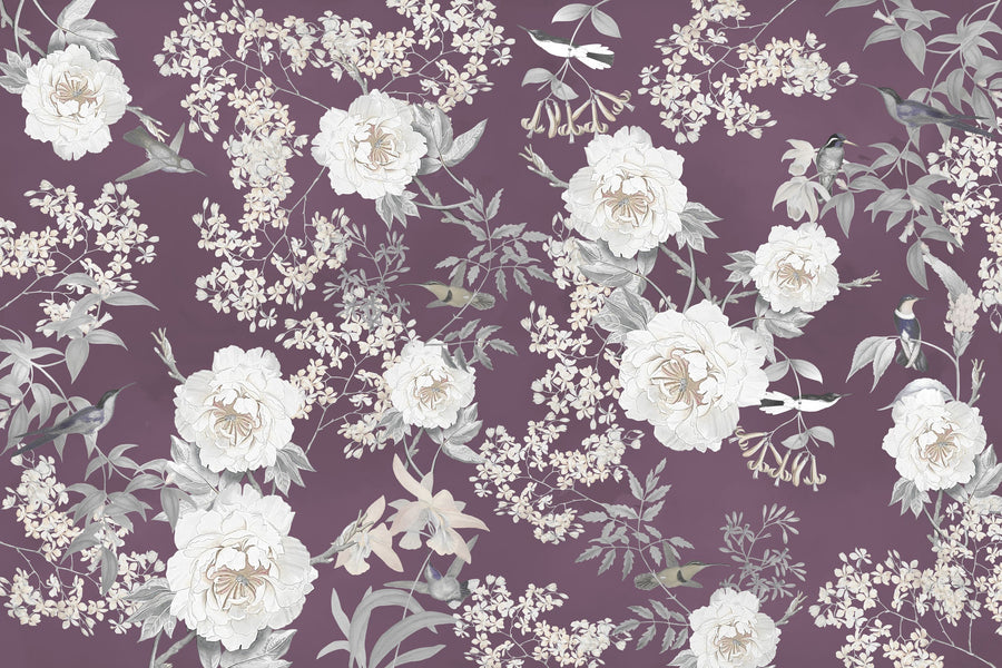 Birds of Eden Mural Wallpaper - Neutral Tone