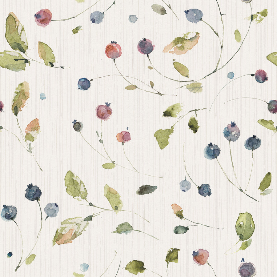 Time to Share Floral White Mural Wallpaper