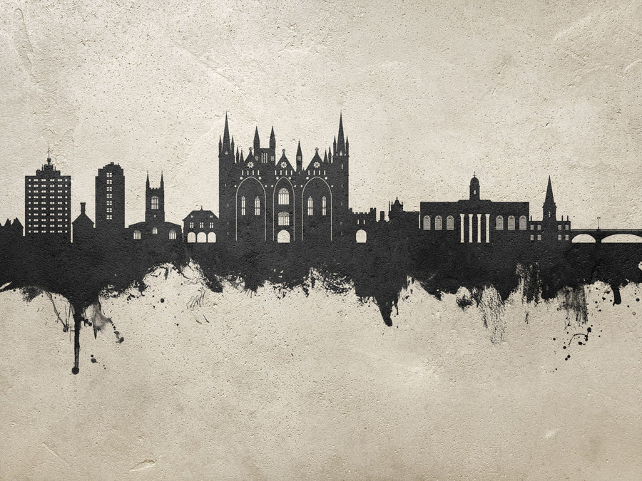 Peterborough England Skyline Concrete Mural Wallpaper