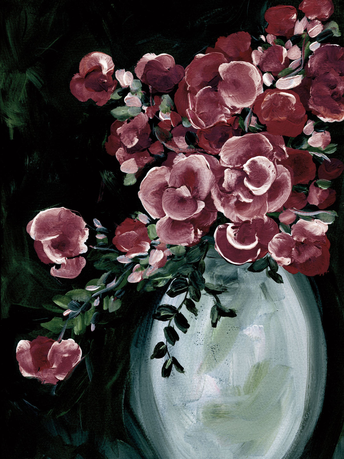 Botanical Elegance Burgundy II Mural Wallpaper - pure wallpaper artwork