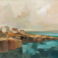 Southern Coast Town Mural Wallpaper - pure wallpaper artwork