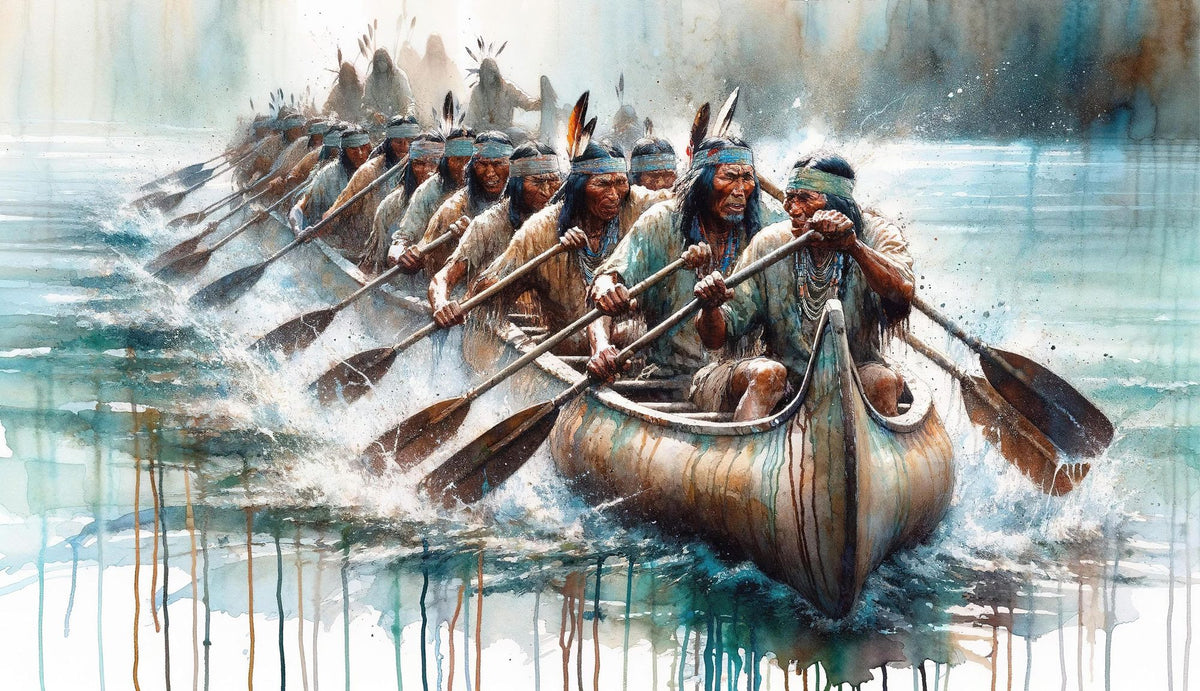 Canoes Calm River Mural Wallpaper - pure wallpaper artwork