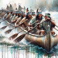 Canoes Calm River Mural Wallpaper - pure wallpaper artwork
