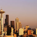 Golden Metropolis Dusk Mountain Mural Wallpaper - pure wallpaper artwork